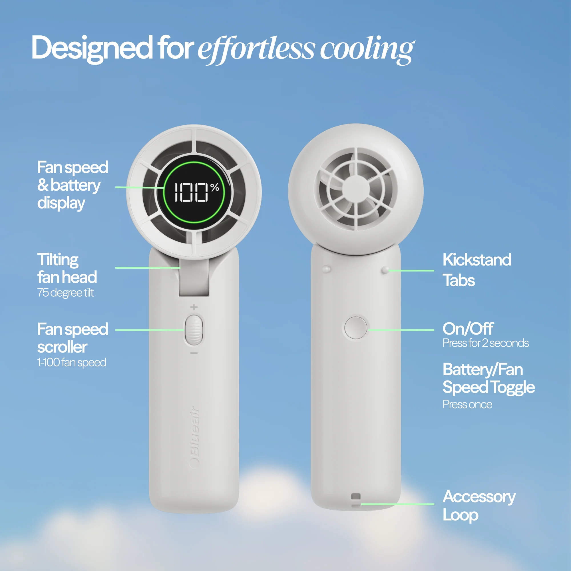 AlwaysCool Portable Handheld Fan - Cloud Linen - Image 6