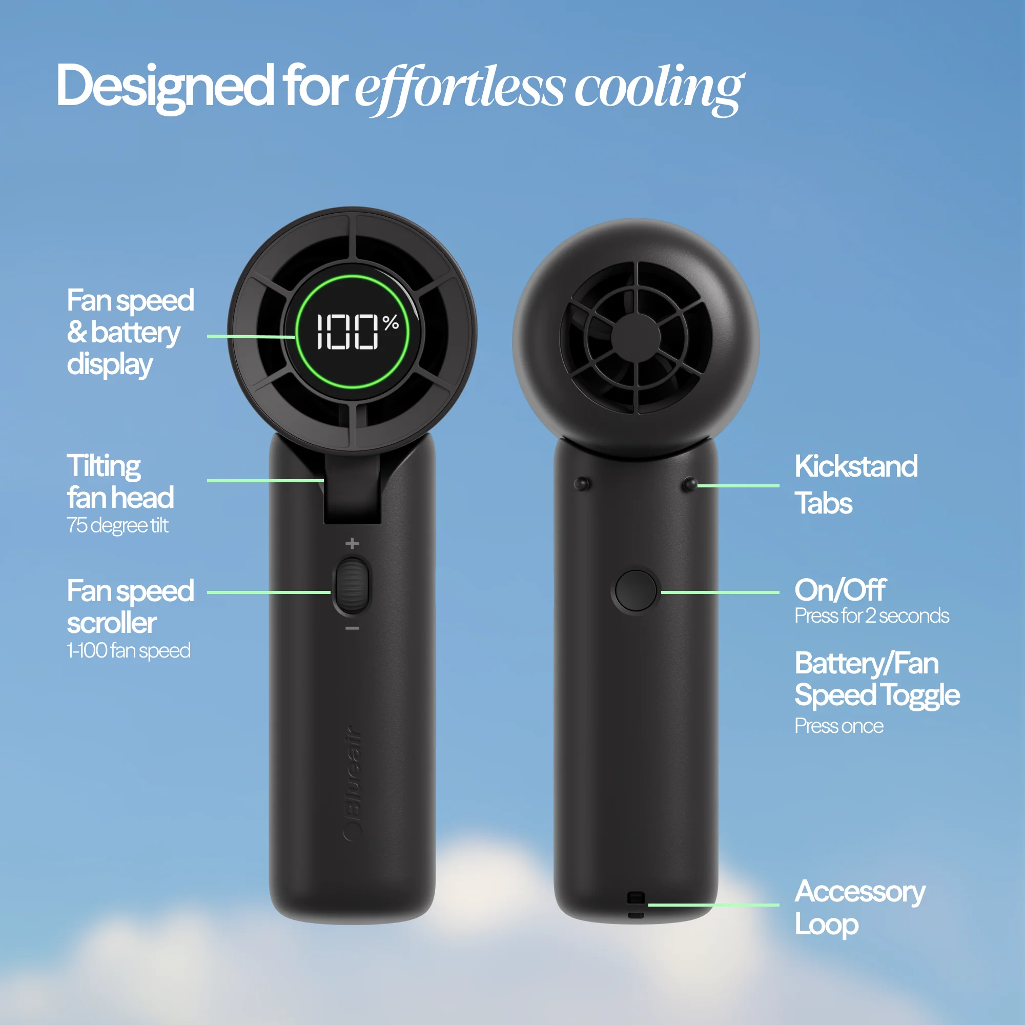 AlwaysCool Portable Handheld Fan - Night Charcoal - Image 6