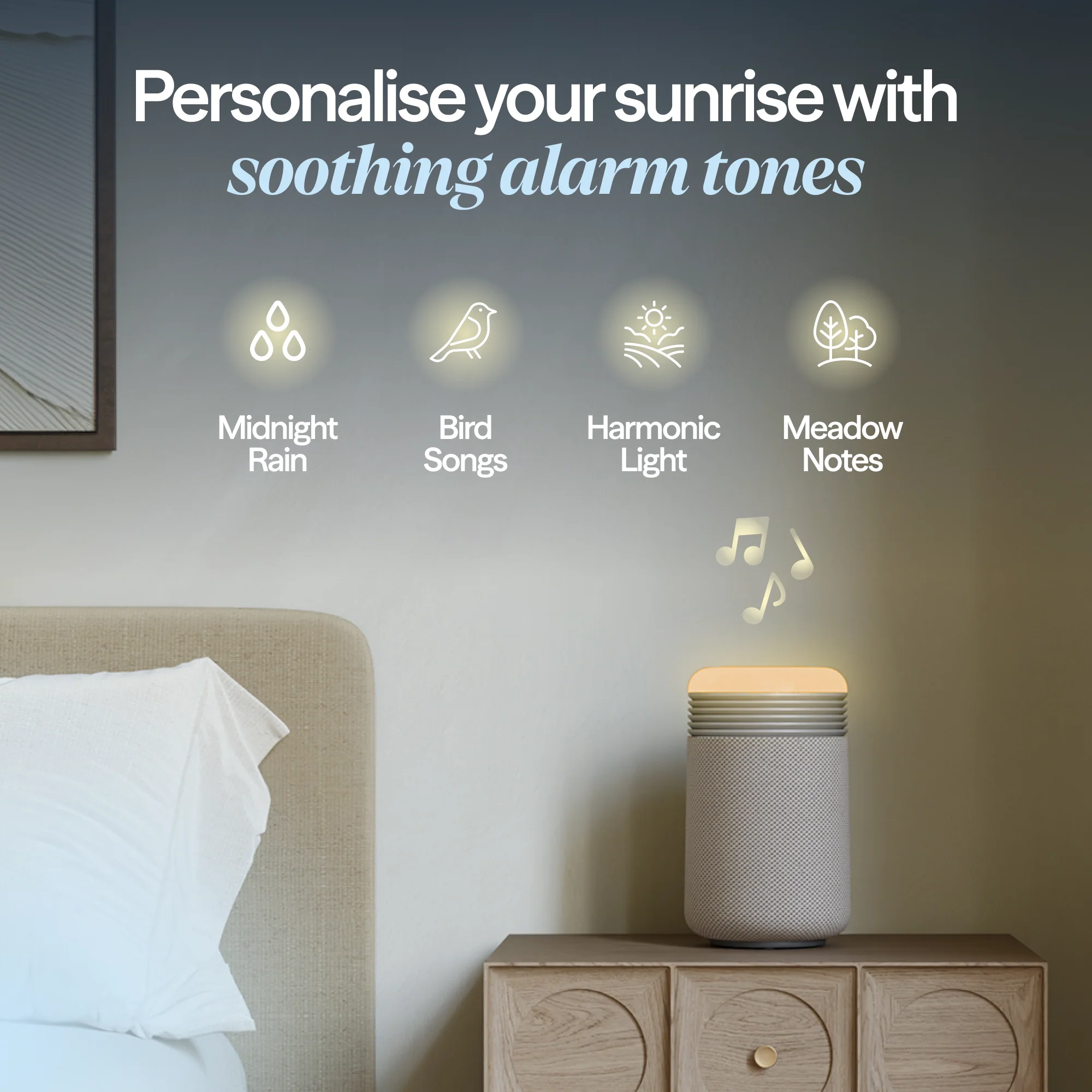 Mini Restful™ Sunrise Clock Air Purifier Coastal Beige - Image 6