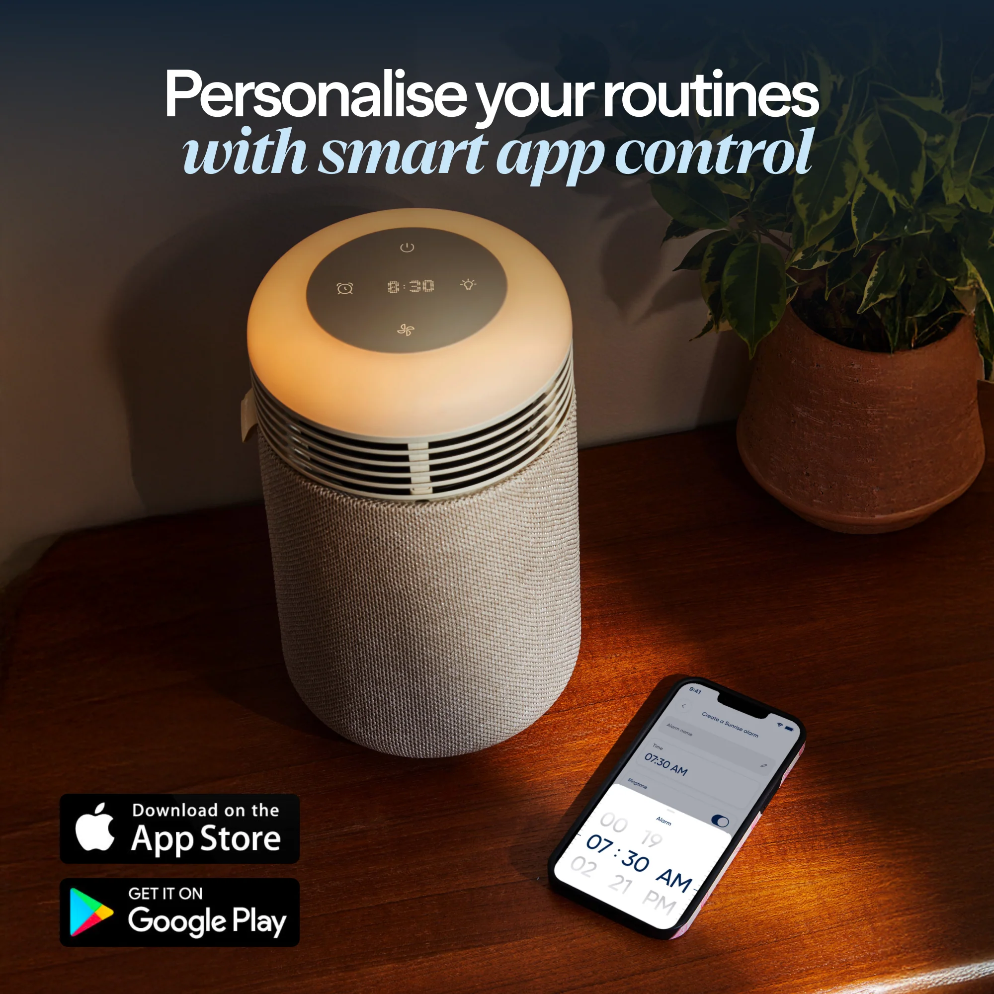 Mini Restful™ Sunrise Clock Air Purifier Coastal Beige - Image 8