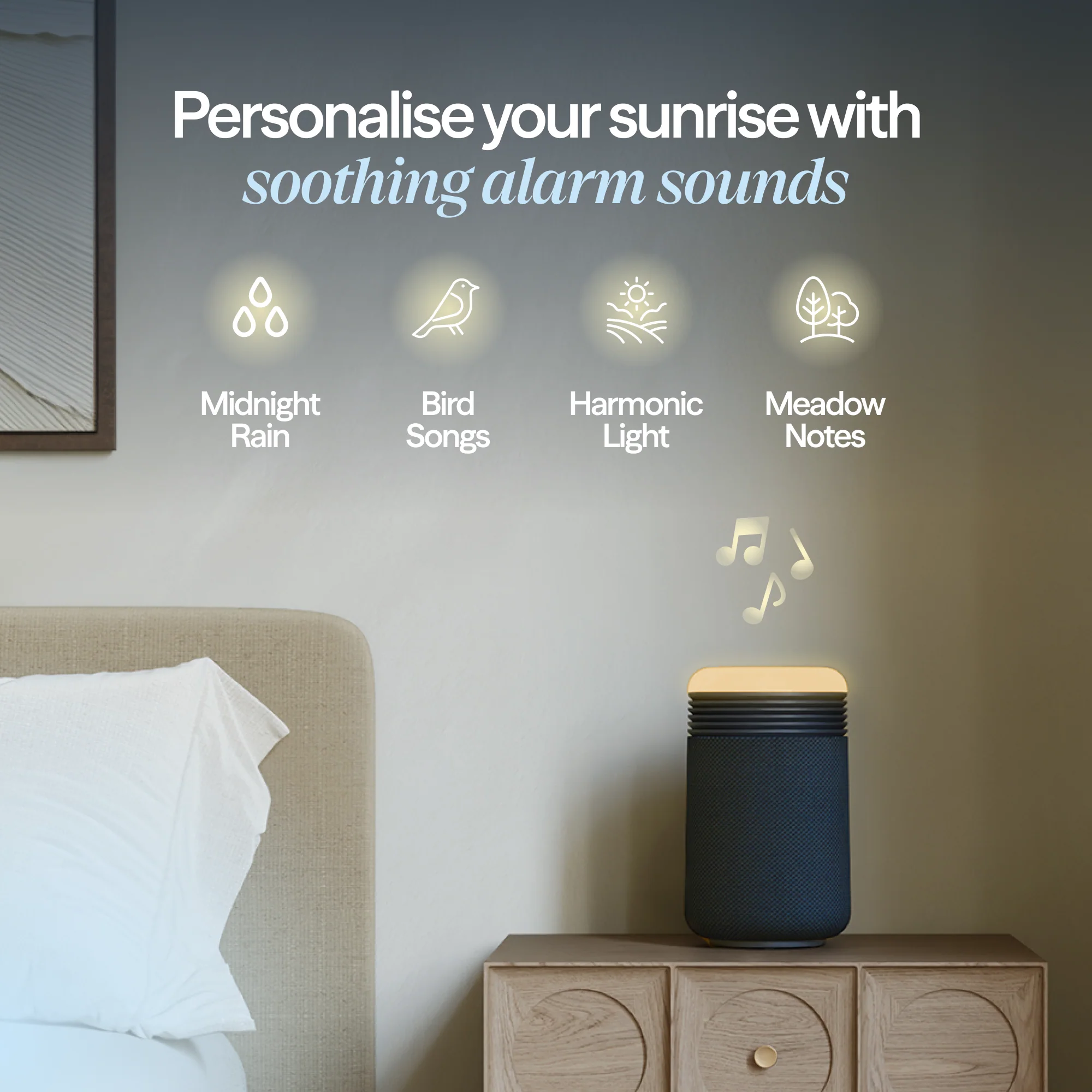 Mini Restful™ Sunrise Clock Air Purifier Midnight - Image 6